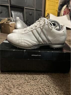 ADIDAS Signature Natalie White/Silver Leather Golf Shoes/Cleats Size 10